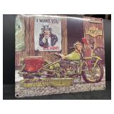Harley Davidson, US Army metal sign