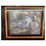 Motorcycle foil framed art
