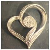 Sterling silver Mark 925 Heart pendant