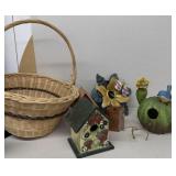 Bird houses in basket