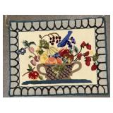 Bird rug with fruit