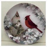 Morning, serenade cardinal bird plate