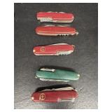Bag of Swiss Army and multipurpose type knives