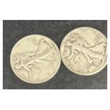 (2) silver liberty half dollars