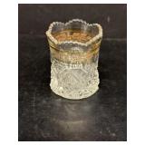 Cut glass tooth pick holder