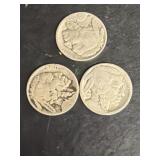 (3) buffalo nickels