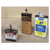 (3) Adv. Oil Cans-Norton (full), March Ink,Hoppe