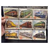 1955 TOPPS rails trains trading card a lot of nine