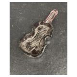 Purple antique glass violin ashtray
