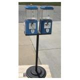 Blue double gumball machine machines with keys