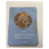 1979 United Nations peace metal, solid bronze