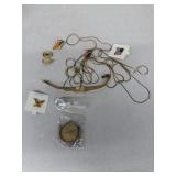 BULOVA watches, eagle pen and costume necklaces