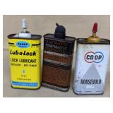 (3) Av. OIl Can-Tapmatic, Lub-a-lock andCo-op Hous