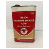 Texaco charcoal lighter fluid advertising can