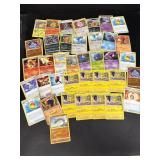 Pokï¿½mon training cards, including eight Pikachu