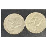 (2) Franklin silver half dollars