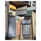 Sharpening stones, razors, advertising boxes