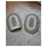 Oval, braided floor rugs