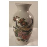 Hand-painted Peacock vase