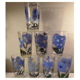 Mid-century vintage glasses, corn flour, ASTERS