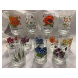 Floral drinking glasses