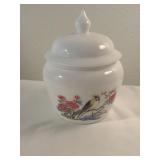 Hand painted bird jar