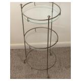 Three tier glass table