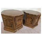 (2) octagonal end tables