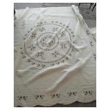 Rose white circle quilt 7