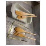Wooden utensils and baking dishes