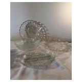 Clear, glass bowls and plate