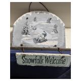 Snowman painted on slate Christmas