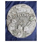 Welcome, bunny, rabbit garden stone