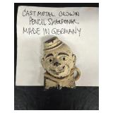 Cast-iron clown, pencil sharpener made in Germany