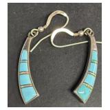 Sterling silver turquoise piereced earrings