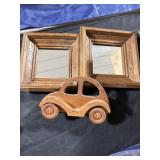 Mirrors and wooden car