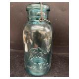 Blue ball canning jar, 1908 patent date