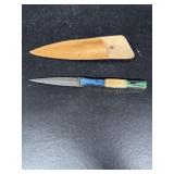 Damascus blade knife with sheath