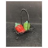 Salt and peppers and basket
