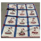 Dress pattern, pink, blue, and red quilt 5