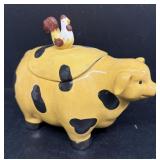 Pig and chicken cookie jar