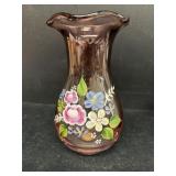 Fenton hand-painted purple vase
