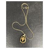 Blackstone with gold rim necklace