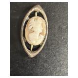 Sterling silver Cameo pin