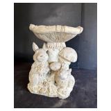 Resin bunny, rabbit, mushroom yard decoration