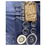 Hummingbird design stemware plates