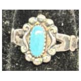 Sterling silver turquoise ring, size 5