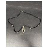 Blackstone beaded necklace