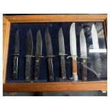 Hunting knives with display case-will only ship kn