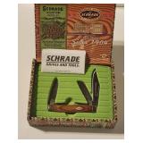 Schrade 3-blade Pocket Knife-Tobacco on blade in g